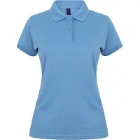 Henbury H476 | Damen Coolplus Wicking Polo Shirt / Mikro-Piqué - Farbe: Mid Blue - Größe: 3XL