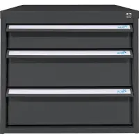 Proregal Schubladenbox mit 3 Schubladen für Werkbank Rhino| HxBxT 50x53x70cm | Traglast 60kg | Anthrazitgrau