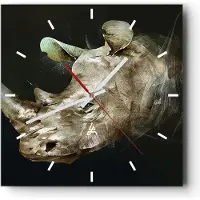 ARTTOR Wanduhr - Quadrat - Glasuhr - Tier Abstraktion - 40x40cm - Schleichendes Uhrwerk - Lautlos - zum Aufhängen bereit - Dekoration Modern - Wanddekoration aus Glas - C3AC40x40-3969