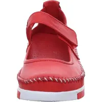 Gemini Damen Riemchenballerina Leder Klettverschluss ungefüttert flexibel 382534-01, Größe:41 EU, Farbe:Rot