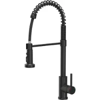 Quadron Küchenarmatur Mischbatterie 360°, ALICE SteelQ, Farbe: Pure Carbon, Höhe: 52,5 cm, Armatur Küche aus Edelstahl, Wasserhahn für Küche