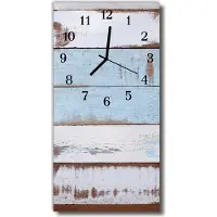 Tulup Glasuhr Wanduhr Küchenuhr Echt-Glas 30x60 Wand Blau