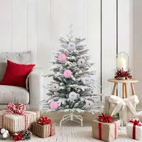 vidaXL "Schlussverkauf" Weihnachtskugel Set XL 15 Stück - zu Weihnachten - Rosa Kunststoff C13076