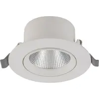 Licht-Erlebnisse LED Einbauleuchte Wand warmweiß 3000 K 700 lm Ø 11 cm rund in Weiß Silber Modern