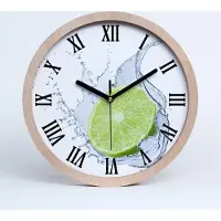 Tulup Holzuhr 20fi cm wanduhr - schwarze Spitzen - Limette