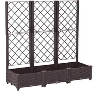 GreenYard Hochbeet mit Rankhilfe , ca. 120 x 40 x 121/15 cm - Braun