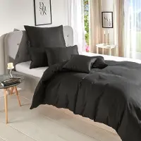 TRAUMSCHLAF Uni Lyocell Lyocell Bettwäsche Kissenbezug einzeln 65x100 cm anthrazit