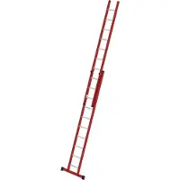 Proregal Sprossen-Schiebeleiter 2-teilig GFK/Alu mit Standard-Traverse 2x10 Sprossen