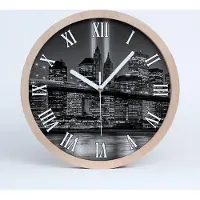Tulup Holzuhr 20fi cm wanduhr - weiße Spitzen - Manhattan New York