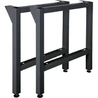 Proregal Stabiler Vierkantrohr-Fuß für Werkbank Rhino | HxT 80x70cm | Komplett verschweißt & pulverbeschichtet | 2 Stück | Anthrazitgrau