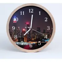 Tulup Holzuhr 30fi cm wanduhr - Stadtgebäude Stadt
