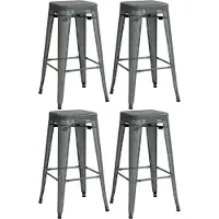 CLP 4er Set Barhocker Fletcher grau