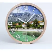 Tulup Holzuhr 25fi cm wanduhr - weiße Spitzen - Strand in Kroatien