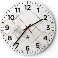 ARTTOR Wanduhr - Rund - Glasuhr - Abstraktion modern - 30x30cm - Schleichendes Uhrwerk - Lautlos - zum Aufhängen bereit - Dekoration Modern - Wanddekoration aus Glas - C4AR30x30-4022
