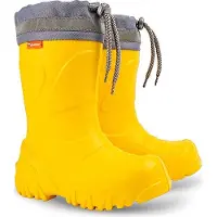Demar Kinder Gummistiefel Winterstiefel Regenstiefel Kinderstiefel Gefüttert Gelb 30/31