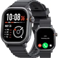 Kospet Pulse Smartwatches Herren, Bluetooth-Anrufannahme/-annahme, 25 Tage Akkulaufzeit, 1,96 Zoll AMOLED, 24/7 Herzfrequenz- und Schlafüberwachung