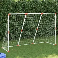 Prolenta Maison Exclusive - Fußballtor für Kinder mit Bällen 2-in-1 Weiß 184x64x124 cm