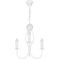 Licht-Erlebnisse Pendelleuchte Metall E14 B: 36 cm H: max. 65 cm Weiß 3-flammig Klassisch