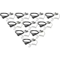 VHBW 10x Headset kompatibel mit Motorola SX709R, SX800, SX750, SX500, SX900, SX700, SX620R, Spirit GT plus Funkgerät - schwarz, Akustikschlauch