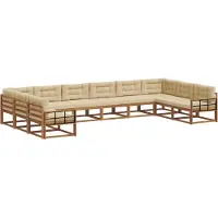 vidaXL Outdoor-Sofagarnitur 10 stk. Natur und Beige