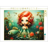 CALVENDO Puzzle Niedlich Meerjungfrau | 2000 Teile Lege-Größe 90x67cm Foto-Puzzle für glückliche Stunden