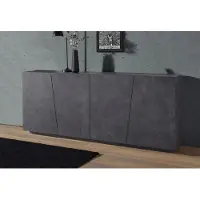Möbelando Sideboard Beistellschrank Kommode Anrichte Highboard Schrank "Viterbo II" Schiefer Nachbildung