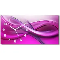 Tulup Wanduhr aus Glas – 60x30 cm - Glasbild - Glasuhr - Gehärtetes Glas - weisse-zeiger - Wellen Hintergrund