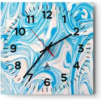ARTTOR Wanduhr - Quadrat - Glasuhr - Abstraktion modern - 30x30cm - Schleichendes Uhrwerk - Lautlos - zum Aufhängen bereit - Dekoration Modern - Wanddekoration aus Glas - C4AC30x30-3781