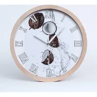 Tulup Holzuhr 25fi cm wanduhr - weiße Spitzen - Kokosnusswasser