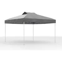 Goplus 3x3 m Pop-Up-Pavillon, Pavillon wasserdicht stabil, höhenverstellbarer Faltpavillon inkl. 8 Bodennägel & 4 Windseilen, Grau
