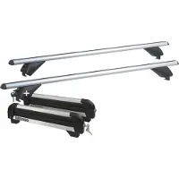 VDP Skiträger ICEBERG 4 Paar Ski + Alu Dachträger RB003 kompatibel mit Peugeot 2008 (5Türer) ab 2020