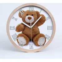 Tulup Holzuhr 25fi cm wanduhr - weiße Spitzen - Teddybär