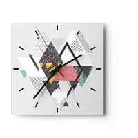 ARTTOR Wanduhr - Quadrat - Glasuhr - Abstraktion modern - 30x30cm - Schleichendes Uhrwerk - Lautlos - zum Aufhängen bereit - Dekoration Modern - Wanddekoration aus Glas - C3AC30x30-3793