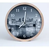 Tulup Holzuhr 20fi cm wanduhr - City-Nacht-Stadt