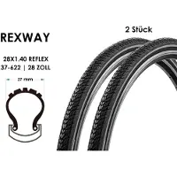 Rexway 2 Stück 28 Zoll City Trekking Reifen Fahrrad 37-622 Mantel Tire Decke 28x1.40 REFLEX