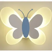 360Home Kinderzimmer Cartoon Schmetterling Wandleuchte Nachtlicht Weiß+blau