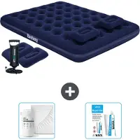 Bestway Luftmatratze - 2-Personen - 152 x 203 x 22 cm - Blau - Inklusive Handpumpe - Kissen - Zubehör