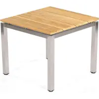 SonnenPartner Gartentisch Base 90x90 cm Edelstahl Tischsystem mit wählbarer Tischplatte HPL oder Teak