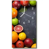 Tulup Glasuhr Wanduhr Küchenuhr Echt-Glas 30x60 Zitrusgewächs Mehrfarbig