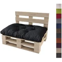 Sunnypillow Palettenkissen für Gartenmöbel - Sitzkissen 120 x 50 cm - Palettenauflage für Palettensofa - Palettenpolster, Sitzpolster für Palettenmöbel - Gesteppte Gartenkissen - Kissen Schwarz