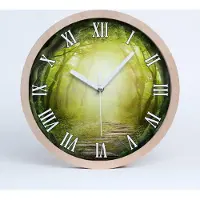 Tulup Holzuhr 20fi cm wanduhr - weiße Spitzen - Tunnel der Bäume