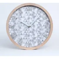 Tulup Holzuhr 20fi cm wanduhr - weiße Spitzen - graue Dreiecke