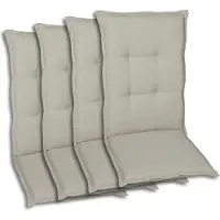 GO-DE Textil, Sesselauflage Mittellehner, 4er-Set, Farbe: beige, Maße ca.: 108 cm x 50 cm x 7 cm