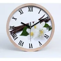 Tulup Holzuhr 20fi cm wanduhr - schwarze Spitzen - Jasmin und Vanille
