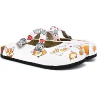 Calceo Damenschuhe Clogs mit Hunden Corgi WCAL3262 37