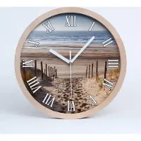 Tulup Holzuhr 20fi cm wanduhr - weiße Spitzen - Küstendüne