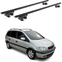 Aurilis Dachträger Gepäckträger für Opel Zafira A 1999-2005 Alu Schwarz 2 tlg ABE