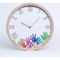 Tulup Holzuhr 20fi cm wanduhr - weiße Spitzen - bemalte Hände