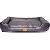 Mayaadi Home Hundebett Bobby Kunstleder Hundesofa Schlafplatz Hundekorb Hundesofa Hundekorb Dunkelgrau S (85x60x20 cm)