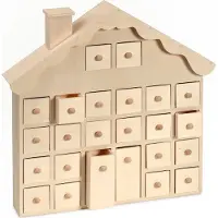VBS Adventskalender Weihnachtshaus 36.5x37x7 cm Deko Haus Weihnachten Geschenkbox